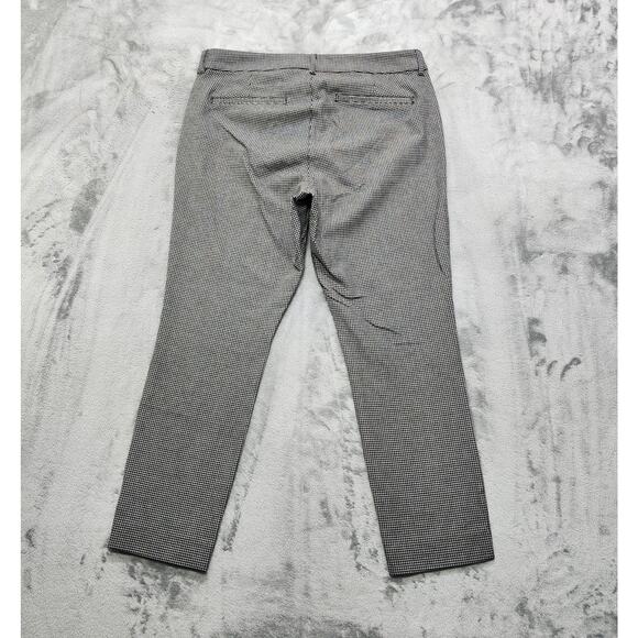 Old Navy Pants Womens 14 Black Gray Houndstooth High Rise Pixie Skinny Stretch - Picture 2 of 12